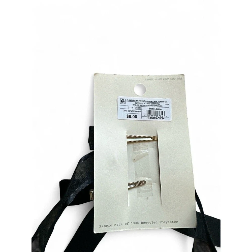 NWT 7pc  A New Day - Hair Bow Clip Women Girls Black Ribbon 15 BOWS $56 Value
